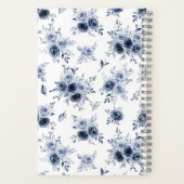 Watercolor Blue Rose Personalized Journal Notebook ノートブック (裏面)