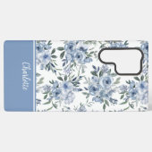 Watercolor Blue Roses MagSafe Tough Samsung Galaxyケース (裏面横)