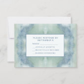 Watercolor Blue RSVP Card Boho Hippie (正面)