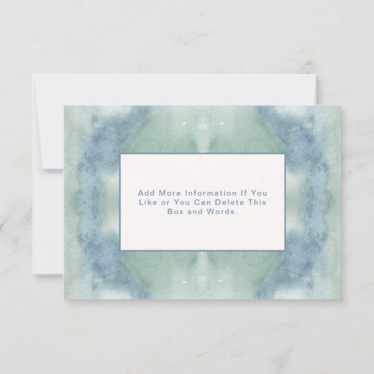 Watercolor Blue RSVP Card Boho Hippie (裏面)