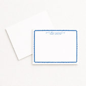 Watercolor Blue Scalloped Nursery Note Card 案内状