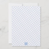 Watercolor Blue Stork Monogram Crest Baby Shower 招待状 (裏面)