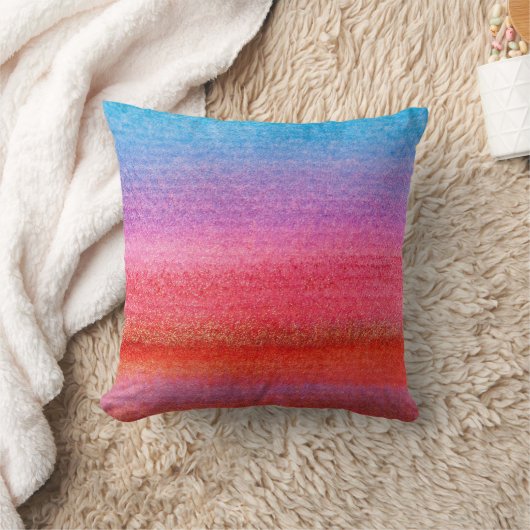 Watercolor Blue to Pink Gradient Blend クッション (ブランケット)