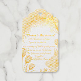 Watercolor Blue Tree Christmas Thank You Card  ギフトタグ