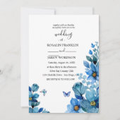 watercolor blue wedding Invitation 招待状 (正面)