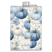 WATERCOLOR BLUE & WHITE FALL AUTUMN PUMPKINS フラスク (裏面)