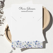 Watercolor Blue Wildflower Jewelry Display Card