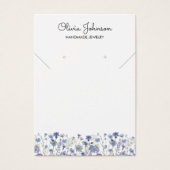 Watercolor Blue Wildflower Jewelry Display Card (正面)