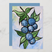Watercolor Blueberries 招待状 (正面/裏面)