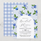 Watercolor Blueberries Bridal Shower Invitation 招待状 (正面/裏面)