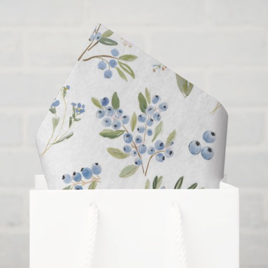 Watercolor Blueberry Pattern 薄葉紙 (ギフトバッグ)