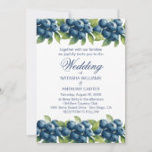 Watercolor Blueberry Wedding Invitation 招待状 (正面)