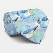Watercolor Bluebird Bird Nature Art ネクタイ (ロール)