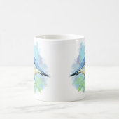 Watercolor Bluebird Pretty Blue Garden Bird Art コーヒーマグカップ (中央)
