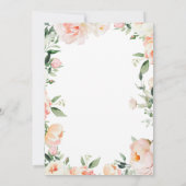 Watercolor Blush Peach Flowers & Greenery Wedding 招待状 (裏面)