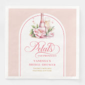 Watercolor Blush Petals and Prosecco Shower Napkin (正面)