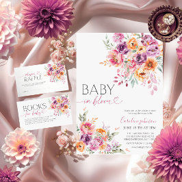 Watercolor Blush Pink Bloom Diaper Raffle  エンクロージャーカード