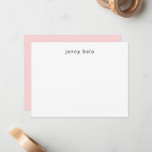 Watercolor Blush Pink Feminine Ombre Design ノートカード (正面/裏面インサイチュ)