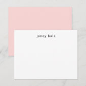 Watercolor Blush Pink Feminine Ombre Design ノートカード (正面/裏面)