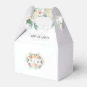 Watercolor Blush Pink Floral Geometric Wedding  Fa フェイバーボックス (裏面サイド)