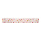 Watercolor Blush Pink Wildflower Pattern Elegant  サテンリボン (正面)