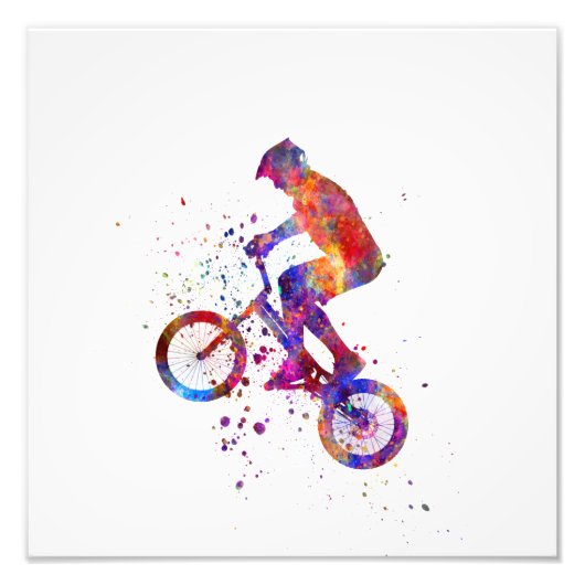 Watercolor bmx rider フォトプリント            (正面)