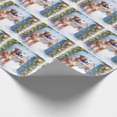 Watercolor Boerboel Farmhouse Gate Christmas ラッピングペーパー (角)