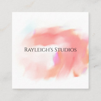 Watercolor Boho Cottage Shabby Chic Business Card スクエア名刺