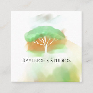 Watercolor Boho Cottage Shabby Chic Business Card スクエア名刺