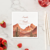 Watercolor Boho Desert Mountain Southwest Wedding  スタンダードカクテルナプキン (インサイチュ)