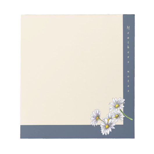 Watercolor Boho Floral Daisy Christmas Gift ノートパッド (正面)