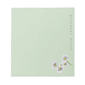 Watercolor Boho Floral Daisy Christmas Gift ノートパッド (正面)