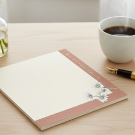 Watercolor Boho Floral Daisy Christmas Gift ノートパッド