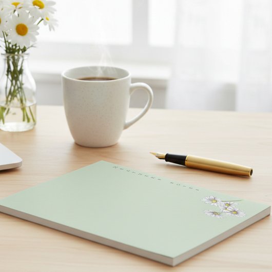 Watercolor Boho Floral Daisy Christmas Gift ノートパッド