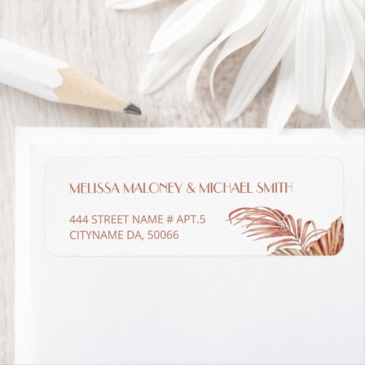 Watercolor Boho Floral Teracotta ラベル (インサイチュ)