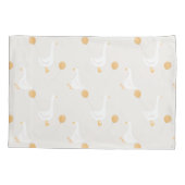 Watercolor Boho Goose Duck White Beige Nursery 枕カバー (裏面)