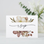 Watercolor Boho Neutral & Rose Wedding RSVP 招待状 (スタンド正面)