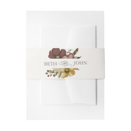 Watercolor Boho Neutral Wedding  招待状ベリーバンド