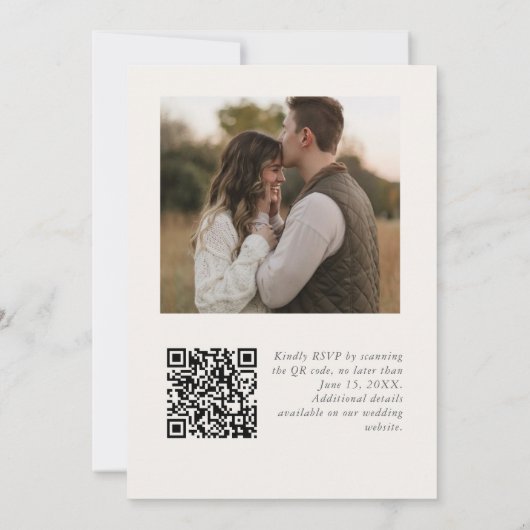 Watercolor Boho Neutral Wedding  招待状 (裏面)