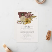 Watercolor Boho Neutral Wedding Details Card ノートカード (正面/裏面インサイチュ)