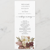 Watercolor Boho Neutral Wedding Program メニュー (正面)