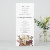 Watercolor Boho Neutral Wedding Program メニュー (スタンド正面)