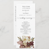 Watercolor Boho Neutral Wedding Program メニュー (正面/裏面)