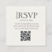 Watercolor Boho Neutral Wedding QR Code RSVP Card エンクロージャーカード (裏面)