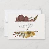 Watercolor Boho Neutral Wedding RSVP 招待状 (正面)