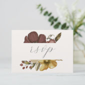 Watercolor Boho Neutral Wedding RSVP 招待状 (スタンド正面)