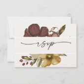 Watercolor Boho Neutral Wedding RSVP 招待状 (正面)