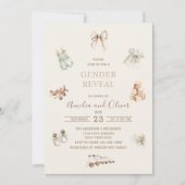 Watercolor Boho Nursery gender reveal  baby shower 招待状 (正面)