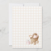 Watercolor Boho Nursery girl  baby shower 招待状 (裏面)