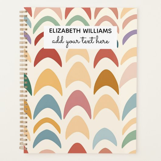 Watercolor Boho Rainbow プランナー手帳 (正面)